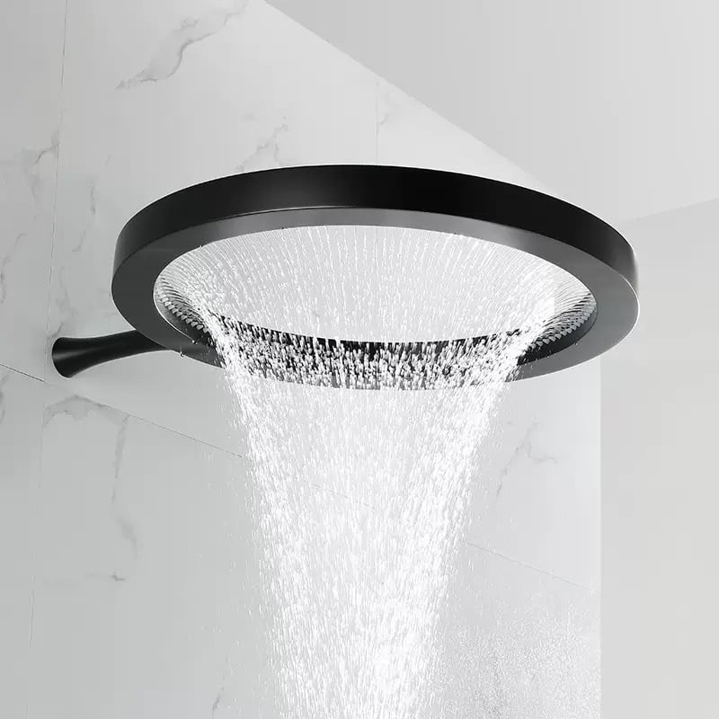 Meďový vodopádový sprchový hlav – zabudovaný, dážď funkcia, chrómovaný povrch, model Waterfall shower, montáž do steny, 0-90°C