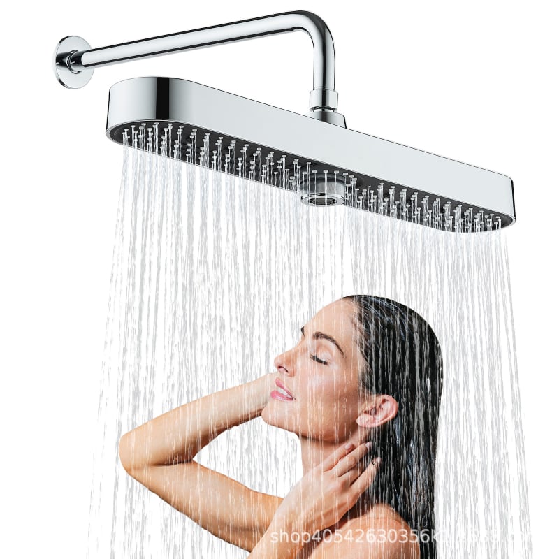 ABS sprchová súprava, trojstupňový nastaviteľný prúd, vysokotlaková sprchová hlavica s dlhým pásom, chrómové prevedenie, 4-bodový závit