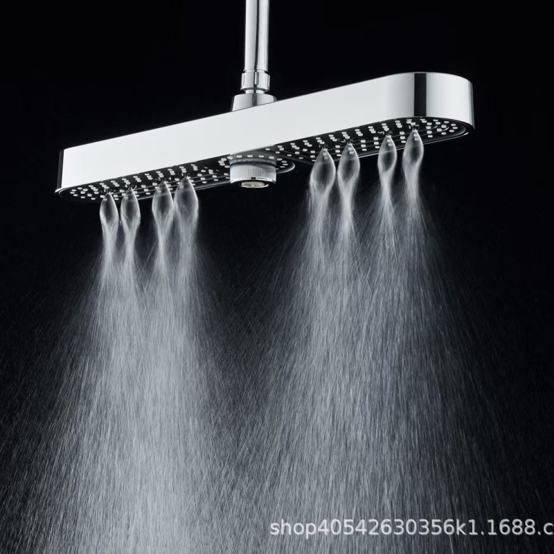 ABS sprchová súprava, trojstupňový nastaviteľný prúd, vysokotlaková sprchová hlavica s dlhým pásom, chrómové prevedenie, 4-bodový závit