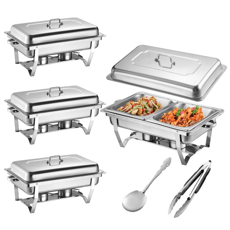 Sklopný nerezový bufetový ohrievací prístroj s izoláciou, kompatibilný s indukčnou doskou, pre 3–8 porci, hmotnosť 2.46