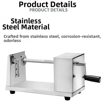 Ručný stroj na zemiaky v tvare tornáda so spirálnym rezom na zeleninu, nerezová oceľ, model XY100, uvedený na trh jesenn 2020