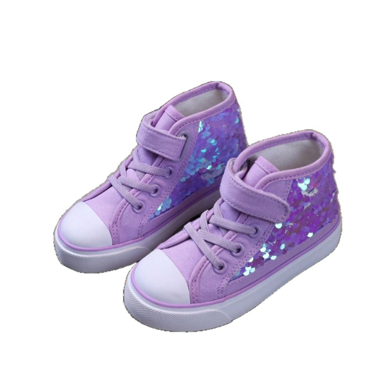 Dievčenské tenisky z plátna, stredne vysoké, zapínanie na suchý zips, gumová podrážka, vrchná časť z plátna, textilná stielka