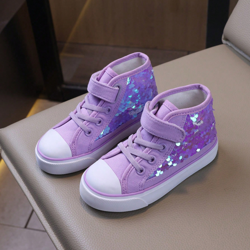 Dievčenské tenisky z plátna, stredne vysoké, zapínanie na suchý zips, gumová podrážka, vrchná časť z plátna, textilná stielka