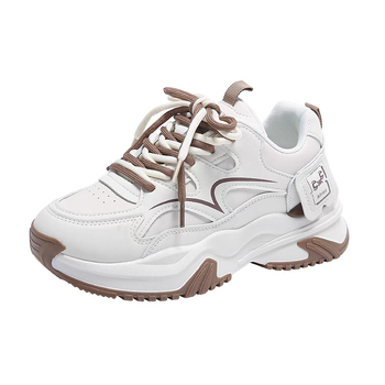 Női dad shoes PU felsőrész, középmagas sarka 3–5 cm, gumírozott talp, fűzővel záródó, 2025 tavasz–ősz
