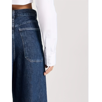 Traperice: široke nogavice, srednji struk, denim, 70–80% pamuk, duge hlače