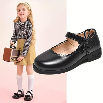 Mary Jane bateliai mergaitėms su kaspinu, vieno dirželio sandalai, viršus iš aukštos kokybės odos, be pirštų, žemas kampinis kulnas, padas iš gumos putų