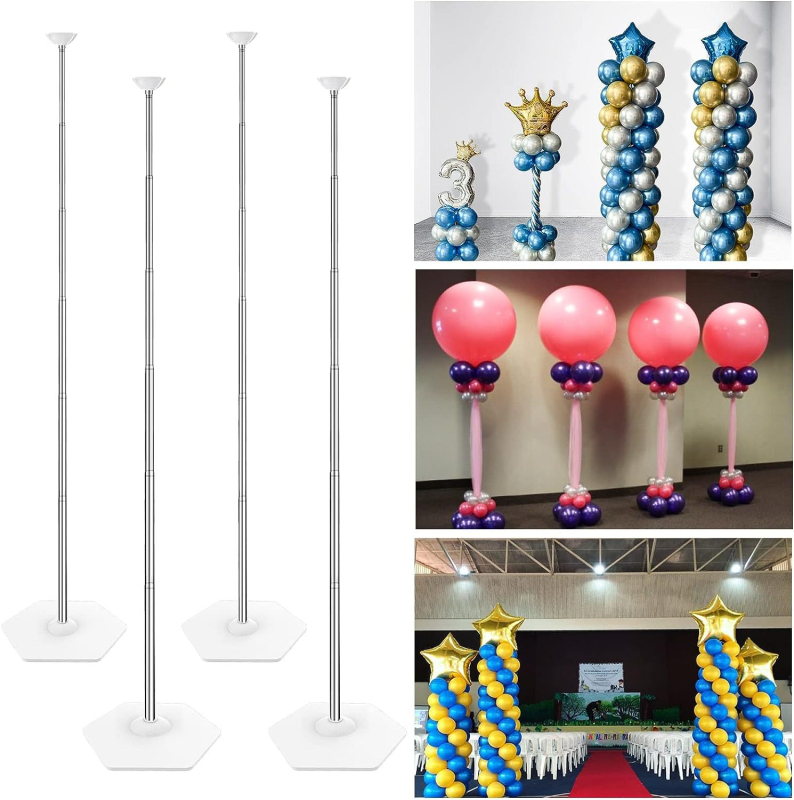 4-dijelni set okvira za balonsku kolonu, visina 2,1 m, sklopivi balonski toranj, pogodno za rođendan, vjenčanje i doček bebe
