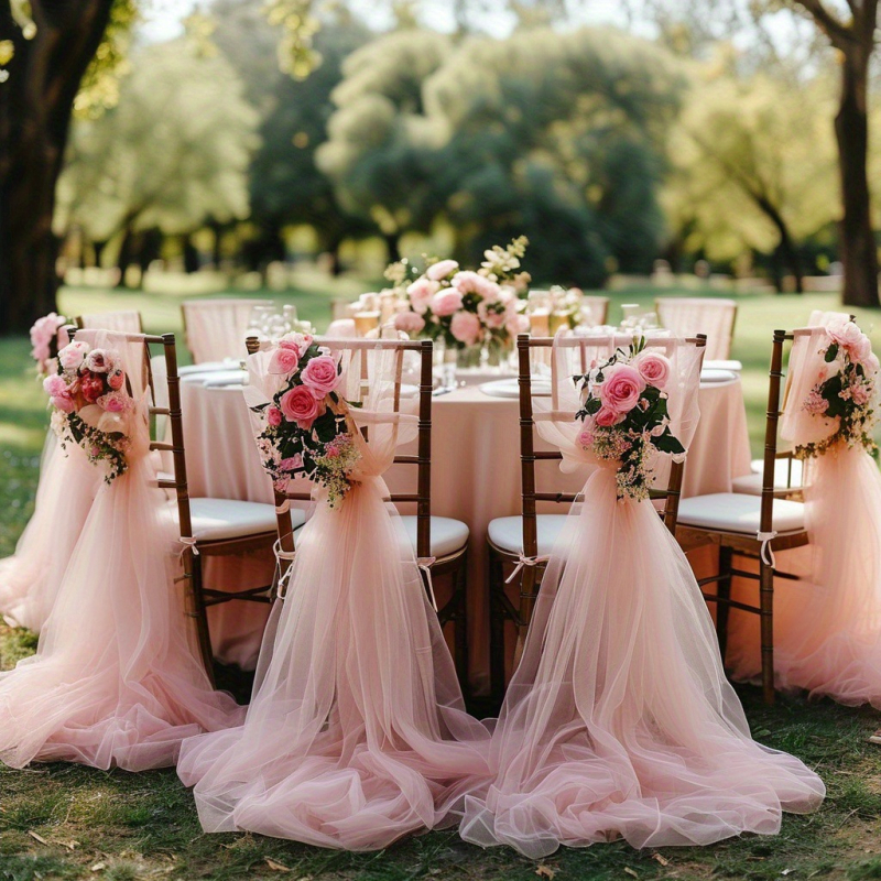 Exteriérové svadobné gázové pozadie s oblúkom v európskom štýle – Materiál: Snow Gauze; Darčeková položka; Vhodné pre svadby a oslavy.