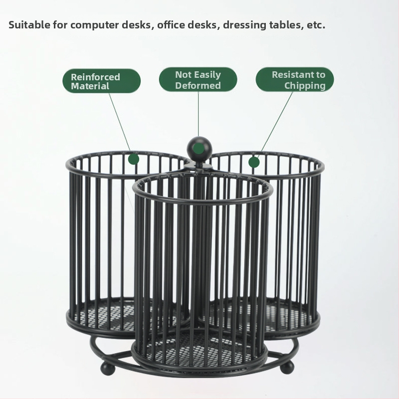 Yueda griežams metāla režģa pildspalvu turētājs, apaļš cilindrs biroja piederumiem un kosmētikas otu uzglabāšanai, modeļa D2103101, logotipa drukāšana un pielāgošana