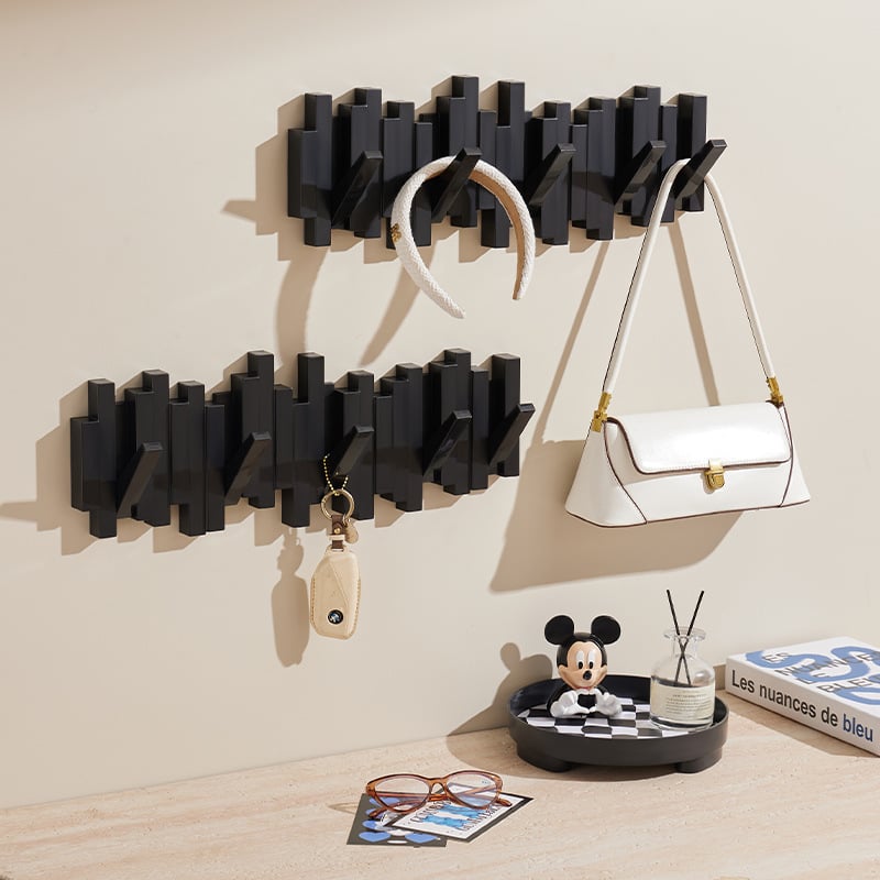 Vešiak na oblečenie s motívom kláves Pian, na stenu, moderný minimalistický štýl, materiály: ABS+PP+železo+silikagél, nosnosť 3 kg