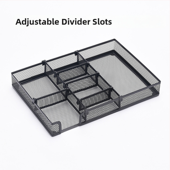 Kovový DIY organizér do kancelárie a držiak na ceruzky s táckou na potreby, prispôsobiteľný