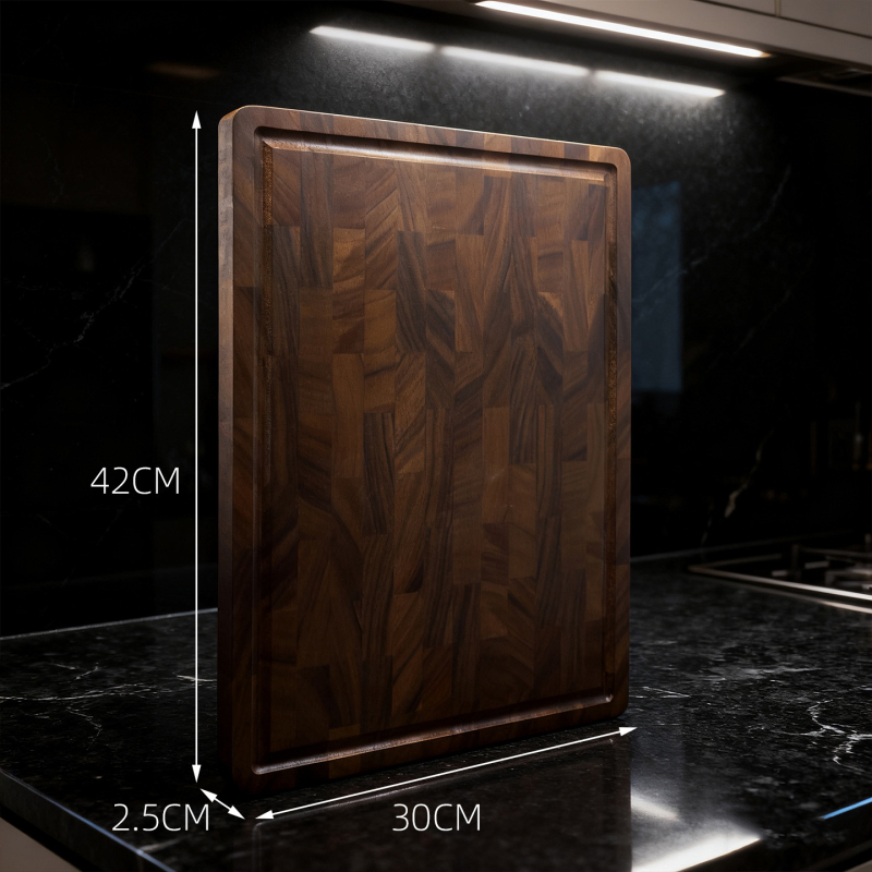 Krájacia doska, Juhoamerický čierny vlašský orech, štvorcová, protišmyková, antický/retro štýl, pôvod Yangjiang