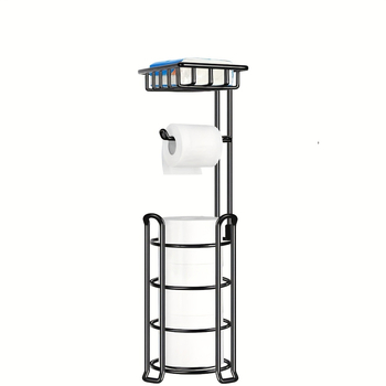 Suport vertical din metal pentru hârtie igienică, raft circular pentru baie, set de 9 buc.