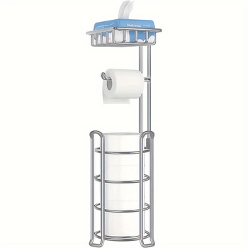 Suport vertical din metal pentru hârtie igienică, raft circular pentru baie, set de 9 buc.