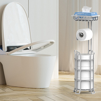 Suport vertical din metal pentru hârtie igienică, raft circular pentru baie, set de 9 buc.