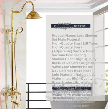 Meďový sprchový set, nástenné montáž, kruhová vrchná sprcha, chrómované prevedenie, dažďová funkcia