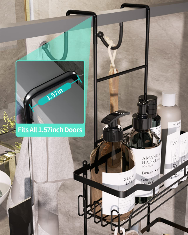 Dvojposchodový železný regál do kúpeľne, na stenu s prísavkou, bez vŕtania