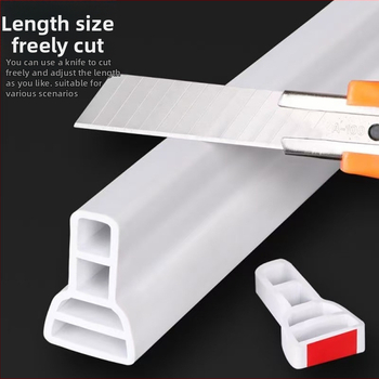 Pružná kúpeľňová vodná bariéra, samolepiaca páska na suché/mokré delenie, značka Puming