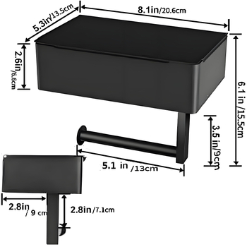 Držiak na toaletný papier a krabička na vreckovky z nehrdzavejúcej ocele – kúpeľňa, viacúčelové skladovanie, dostupný luxus