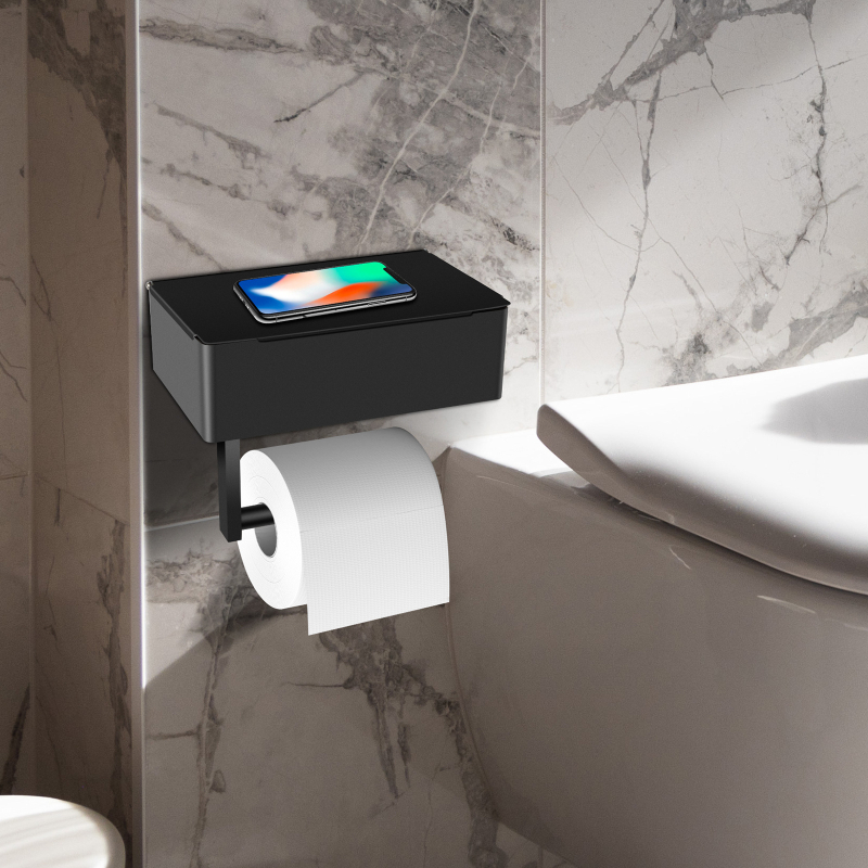 Držiak na toaletný papier a krabička na vreckovky z nehrdzavejúcej ocele – kúpeľňa, viacúčelové skladovanie, dostupný luxus