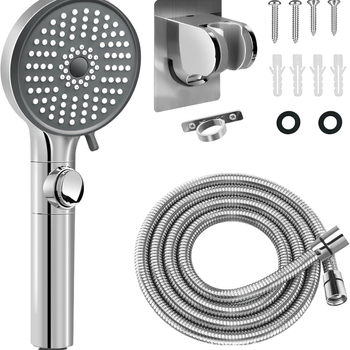 Kārvāna dušas galva ar šļūteni, augsts spiediens, 5 režīmi, modelis KML-009, universāla saderība