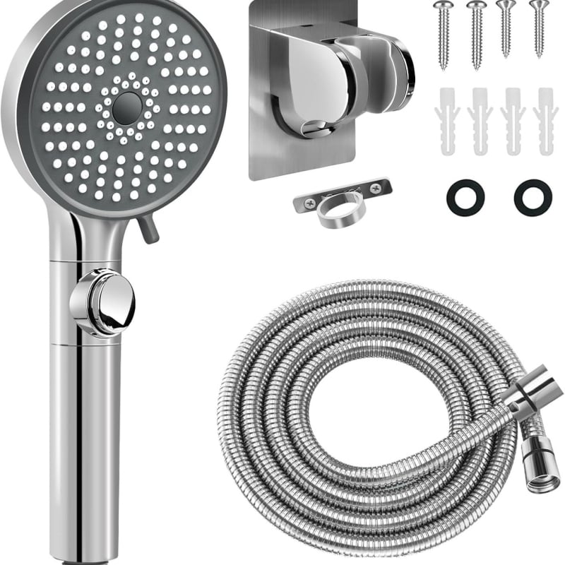 Kārvāna dušas galva ar šļūteni, augsts spiediens, 5 režīmi, modelis KML-009, universāla saderība