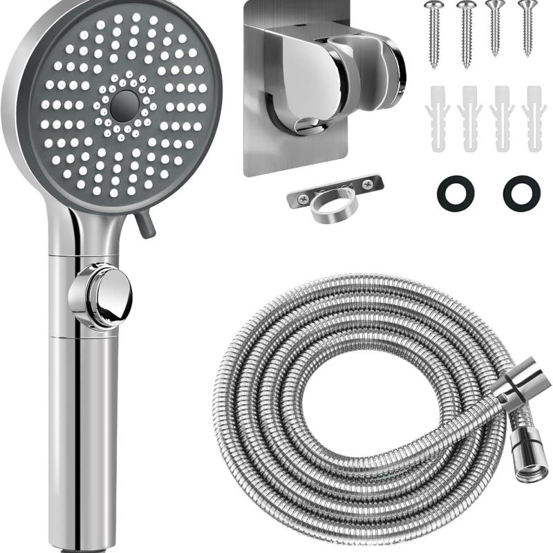 Kārvāna dušas galva ar šļūteni, augsts spiediens, 5 režīmi, modelis KML-009, universāla saderība