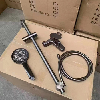 Смесител за вана от 304 неръждаема стомана, матов финиш, скрит монтаж в стената, смесване на гореща и студена вода, тройна конфигурация