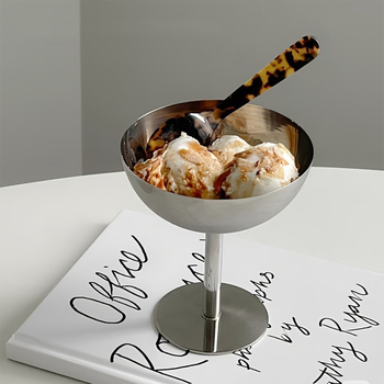 Dezertný pohár z nehrdzavejúcej ocele, vnútorný 304 / vonkajší 201, ekologický, vhodný na dezerty, zmrzlinu a puding, rekvizita na fotenie pre food blogerov