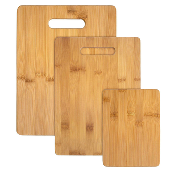 Bambusová doska na krájanie, hrubšia, s vnútorným držadlom, na spracovanie ovocia, domácka kuchyňa (materiál: bambus; vlastnosti: hrubšia; držadlo: vnútorné; použitie: spracovanie ovocia; prostredie: domáca kuchyňa)