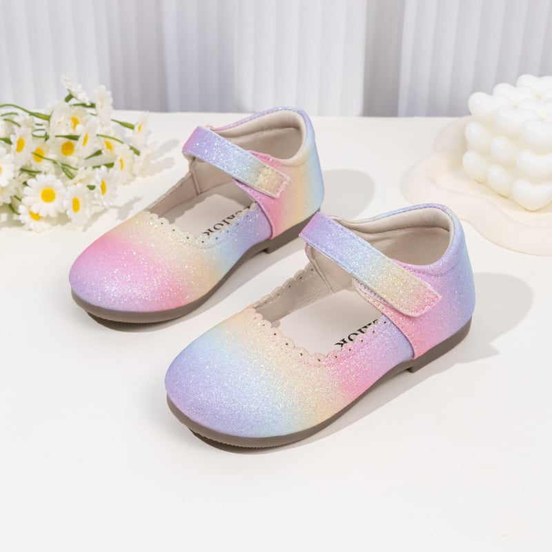 Dievčenské baleríny s umelou kožou, zapínanie na suchý zips, PU stielka, gumová podrážka