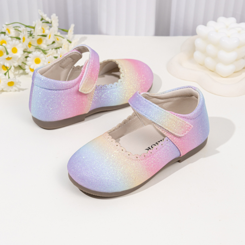 Dievčenské baleríny s umelou kožou, zapínanie na suchý zips, PU stielka, gumová podrážka