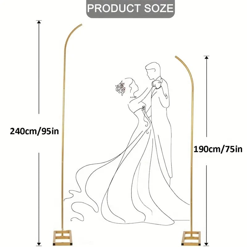 Železný svadobný oblúk, skladateľný s hviezdami a mesiacom, prispôsobiteľný, kartónové balenie, pre svadby