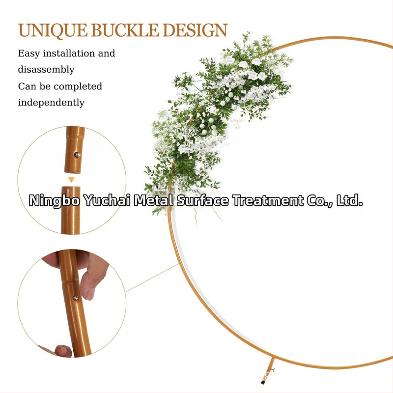 Železný kruhový oblúkový stojan na svadobné pozadie, svadobná dekorácia oblúka