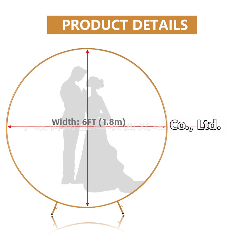 Železný kruhový oblúkový stojan na svadobné pozadie, svadobná dekorácia oblúka