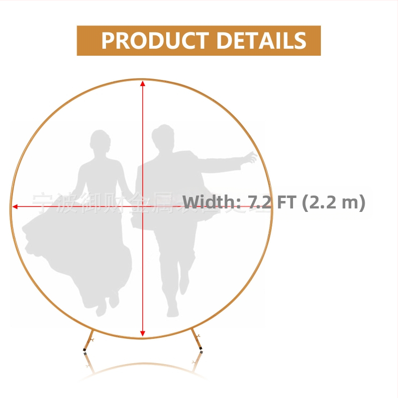 Železný kruhový oblúkový stojan na svadobné pozadie, svadobná dekorácia oblúka