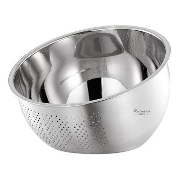 Odkvapkávací kôš z 304 nerezovej ocele so sklopeným dnom, zosilnený dizajn, určený na umývanie zeleniny, ovocia a preplachovanie ryže