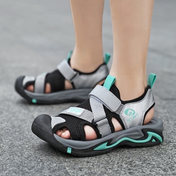 Muške wrap-toe sandale s mrežastim gornjim dijelom, antislip gumasta gaz, zatvarač Velcro, za uzrast 4–16 godina