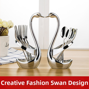 Sada riadu s dezertnou lyžičkou, lyžičkou na kávu a ovocnou vidličkou s držiakom na skladovanie, kórejský štýl — Houyang, jednobarevný vzor, prvotriedna kvalita