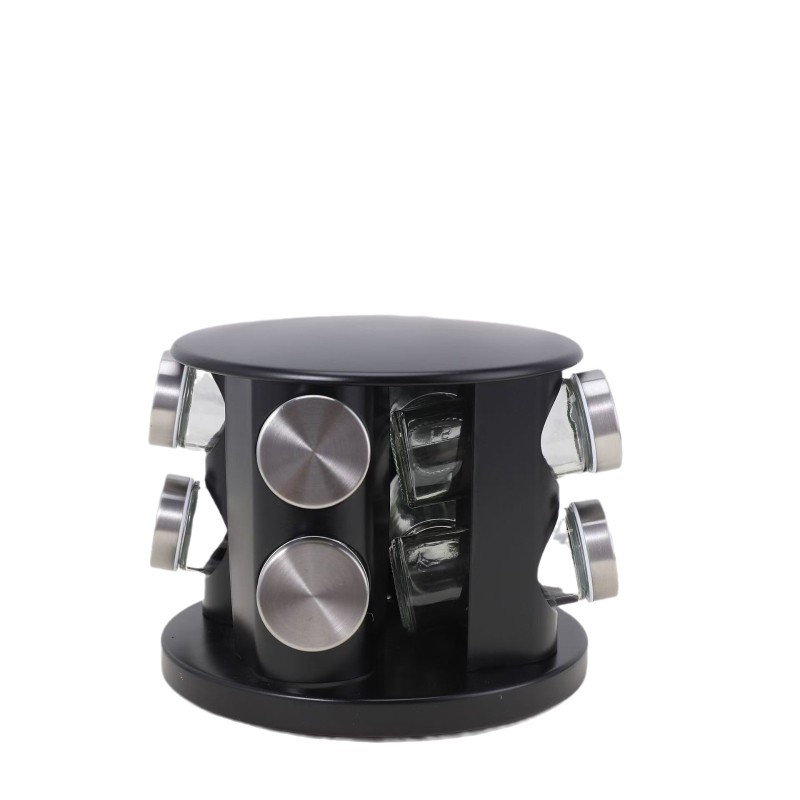 Viacvrstvový stojan na koreniny z nehrdzavejúcej ocele s otočnou platňou 360°, kompaktný dizajn