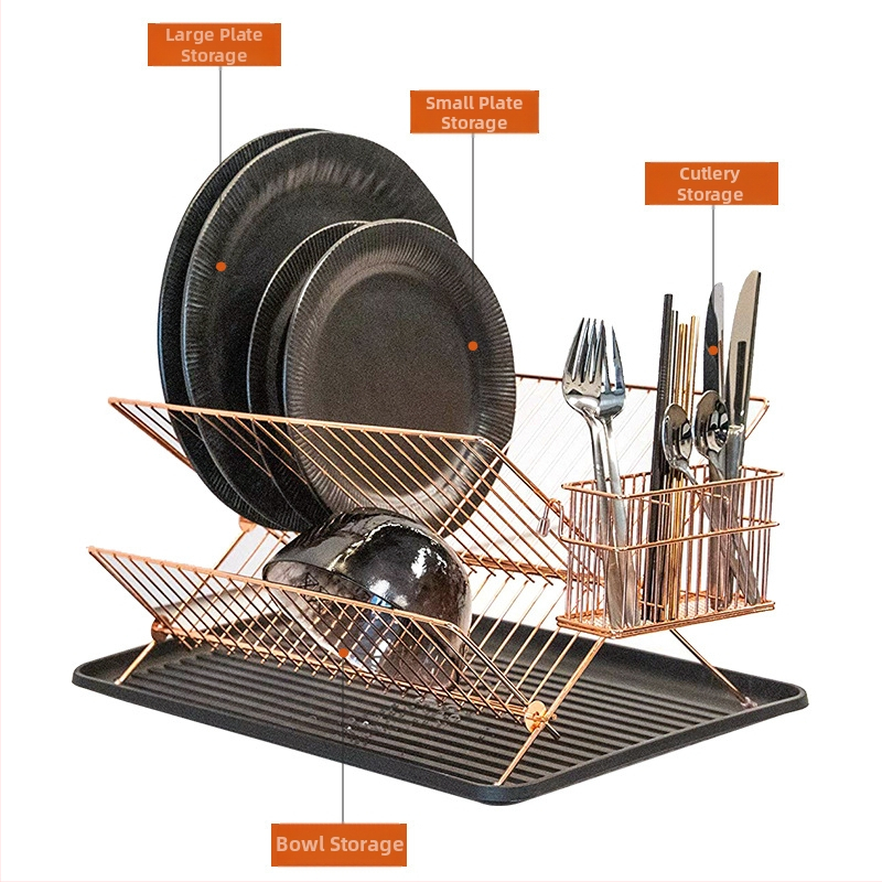 X formas saliekams trauku žāvēšanas rāmis no dzelzs stieples, virtuve, Guangdong izcelsme, 2024
