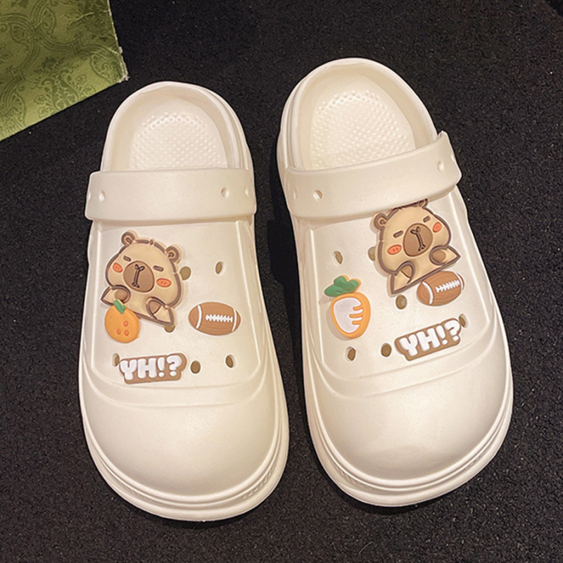 Moteriški skylėti bateliai – EVA viršus ir EVA padas, 5 cm pado storis, įpurškimo liejimas, pagerintas slydimo atsparumas, kasdienio laisvalaikio stilius