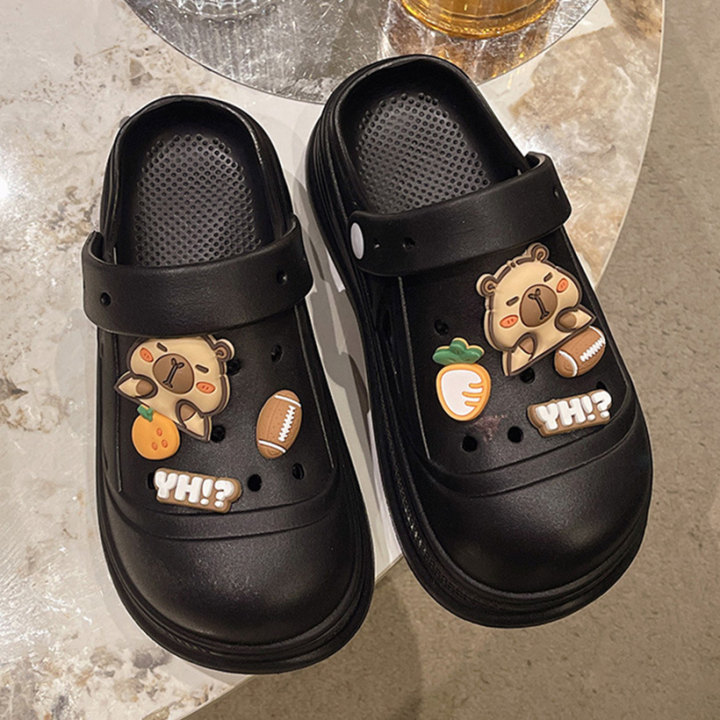 Moteriški skylėti bateliai – EVA viršus ir EVA padas, 5 cm pado storis, įpurškimo liejimas, pagerintas slydimo atsparumas, kasdienio laisvalaikio stilius