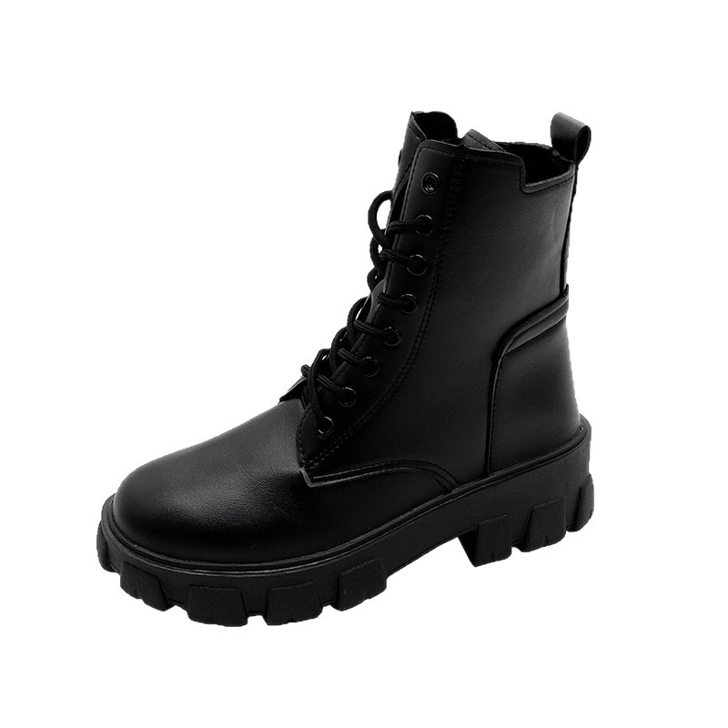 Moteriški Martins batai, korėjieško stiliaus, apvali nosis, šoninis užtrauktukas, vidutinio aukščio kulnas 3–5 cm