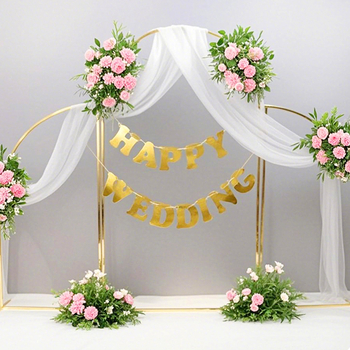 Železný svadobný oblúk pre vonkajšie scény pozadie – prispôsobiteľný dekor, kartónové balenie, značka Xinhong