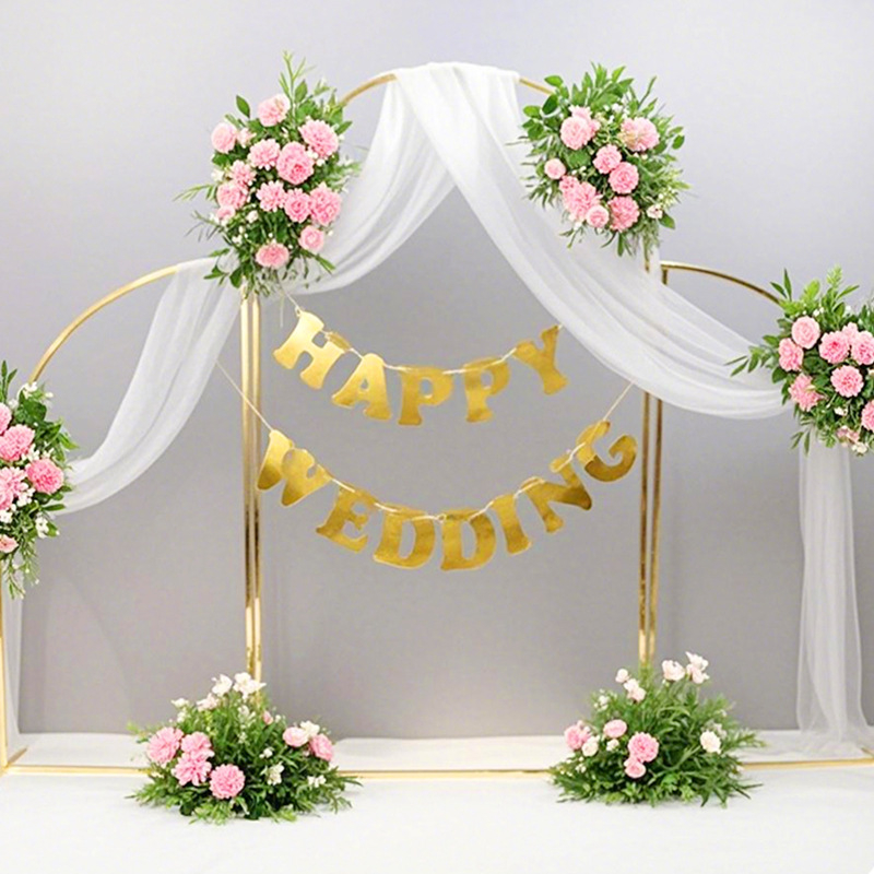 Železný svadobný oblúk pre vonkajšie scény pozadie – prispôsobiteľný dekor, kartónové balenie, značka Xinhong
