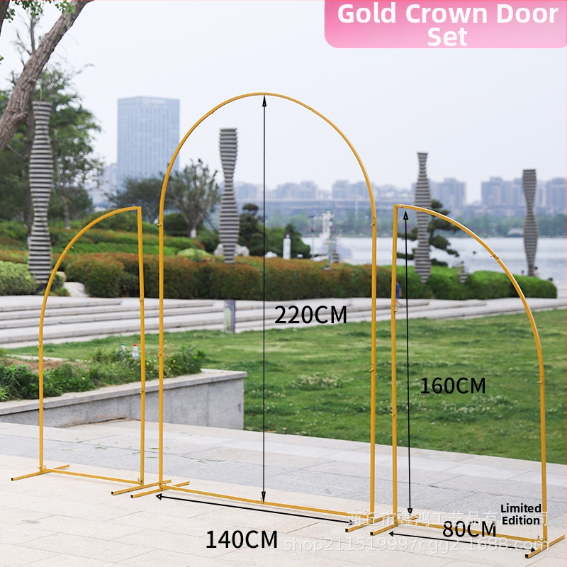 Železný svadobný oblúk pre vonkajšie scény pozadie – prispôsobiteľný dekor, kartónové balenie, značka Xinhong