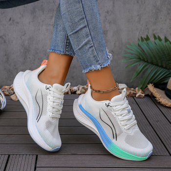 Unisex letné ľahké bežecké topánky s sieťovým vrchným dielom, predný zips, EVA podrážka, tlmenie nárazov