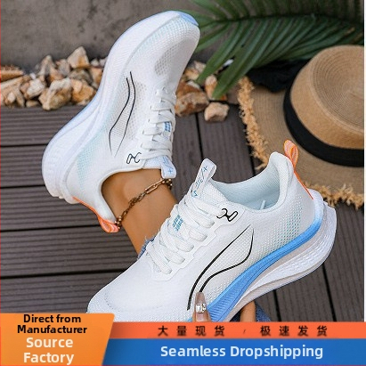 Unisex letné ľahké bežecké topánky s sieťovým vrchným dielom, predný zips, EVA podrážka, tlmenie nárazov