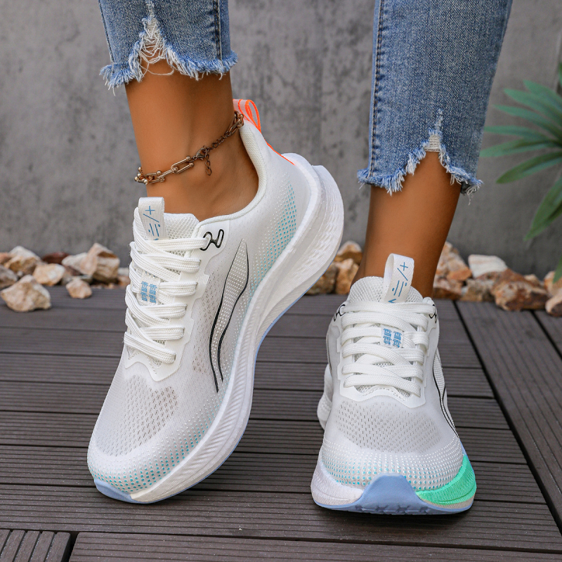 Unisex letné ľahké bežecké topánky s sieťovým vrchným dielom, predný zips, EVA podrážka, tlmenie nárazov